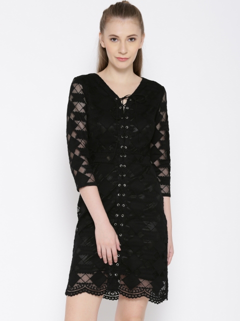 

Madame Women Black Lace Sheath Dress