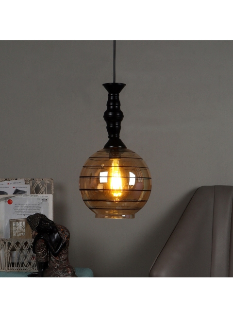 

MFD HOME FURNISHING Unisex Black & Transparent Solid Ceiling Lamp
