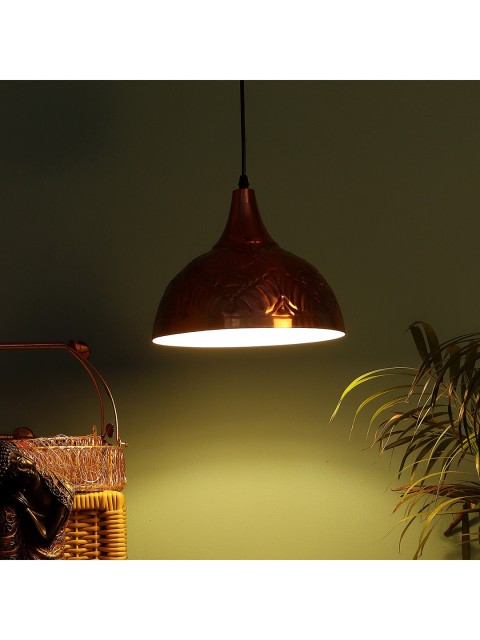 

MFD HOME FURNISHING Copper-Toned Textured Contemporary Ceiling Lamps