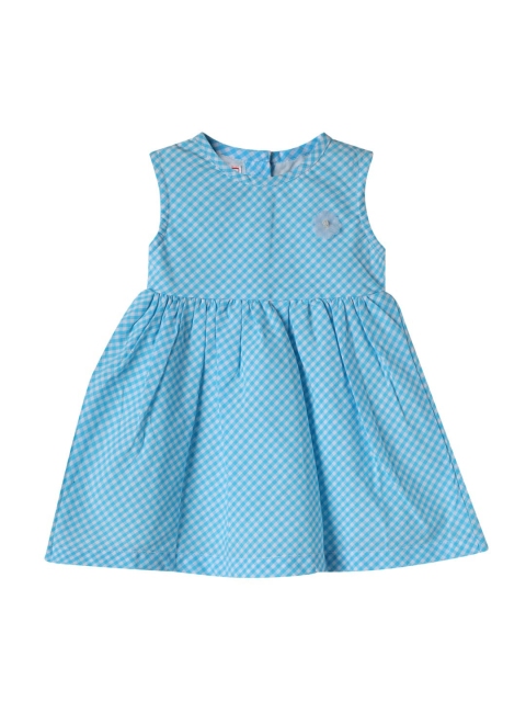 

UNDER FOURTEEN ONLY Girls Blue Checked Cotton Dress