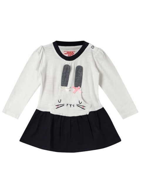 

UNDER FOURTEEN ONLY Girls White & Black Dress