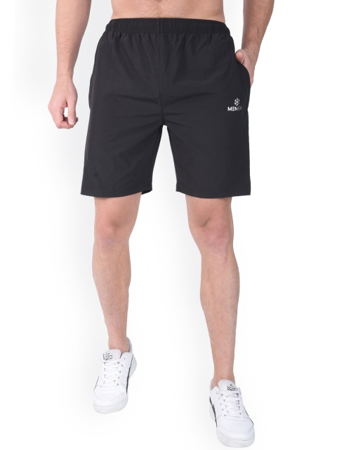 

MEMEN Men Black Solid Sports Shorts