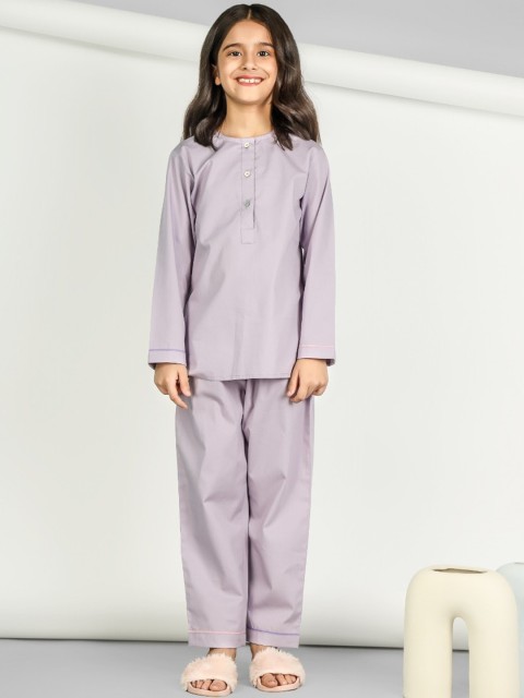 

THE PINK ELEPHANT Unisex Kids Purple Night suit
