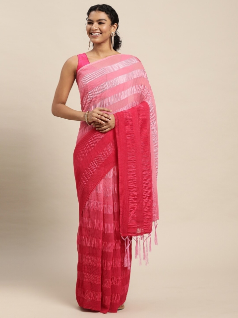 

Mitera Pink Embellished Silk Blend Ready to Wear Saree