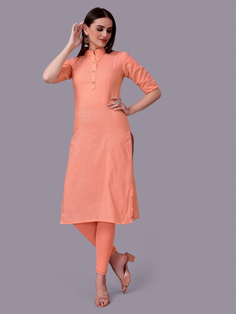 

Fashion FRICKS Pink Solid Kurta