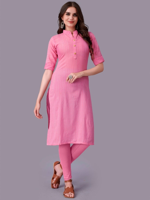 

Fashion FRICKS Women Pink Striped Kurta