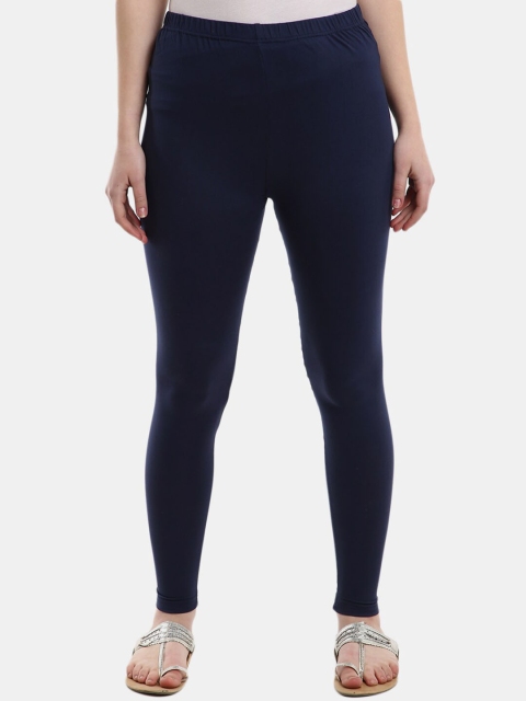 

Desi Mix Women Navy Blue Solid Churidar Length Leggings