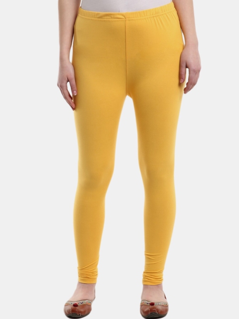 

Desi Mix Women Yellow Solid Churidar Length Leggings, Mustard