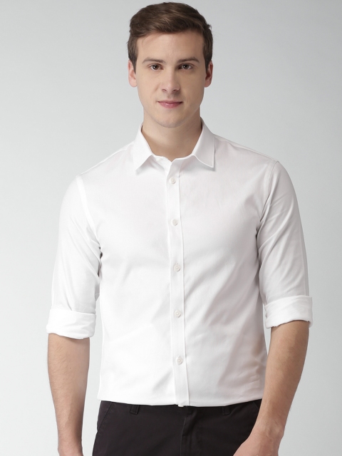 

Celio Men White Slim Fit Self Design Smart Casual Shirt