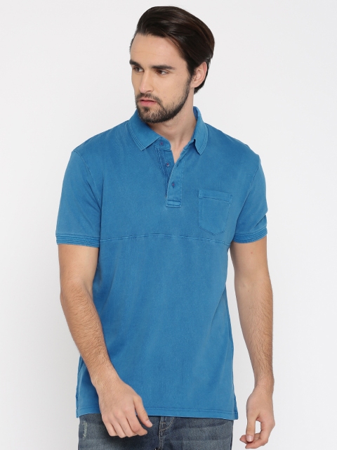 

Celio Men Blue Solid Polo Collar T-shirt