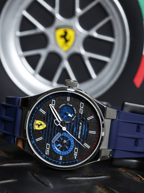 

SCUDERIA FERRARI Men Black & Blue Speciale Analogue Watch 0830430