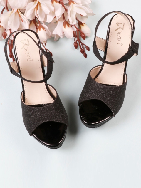 

R DEZINO Black Block Heels