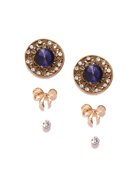 

ToniQ Set of 3 Stud Earrings, Gold