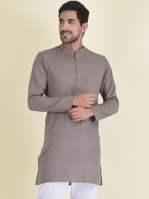 

DEYANN Men Grey Pure Cotton Kurta with Pyjamas