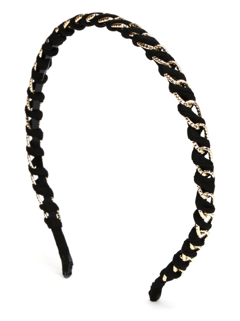 

ToniQ Black & Gold-Toned Braided Hairband
