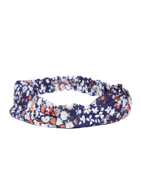 

ToniQ Navy & Off-White Floral Print Hairband, Navy blue
