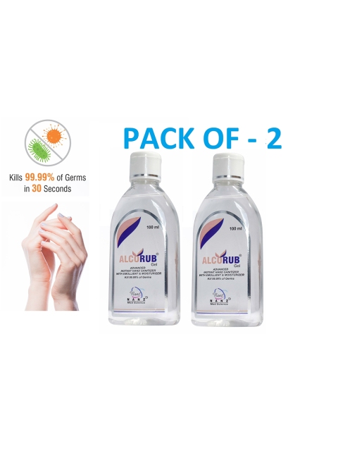 

Alcorub Set of 2 Sanitizer &cleanser 100 ML, Transparent