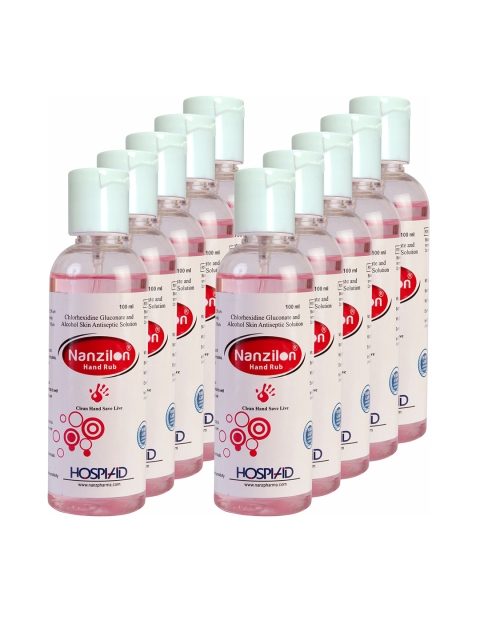 

Nanzilon Set Of 10 Sanitizer & Cleanser-100 Ml Each, Pink