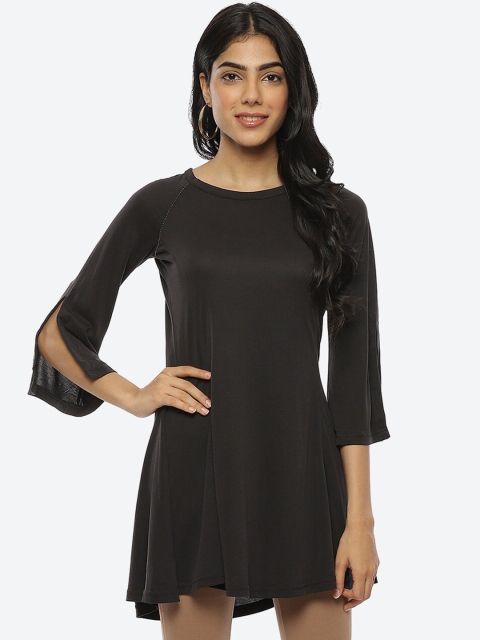

Lakshita Black Flared Sleeves Modal Kurti