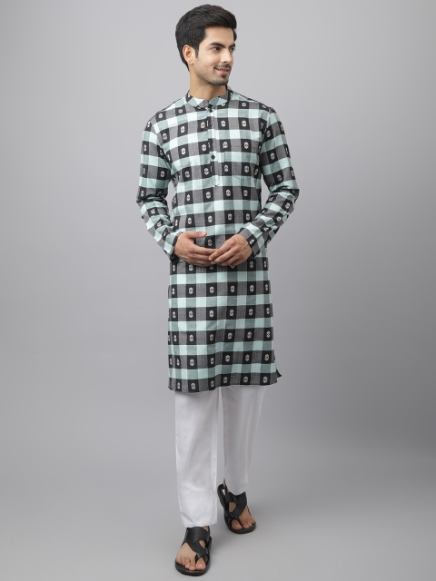 

Waahiba Men Lime Green Ethnic Motifs Kurta with Pyjamas