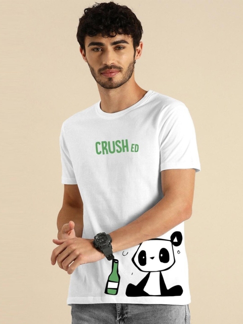 

Bewakoof Men White Printed Pure Cotton T-shirt