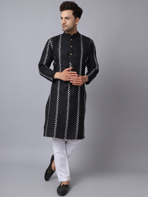 

ORUS Men Black Pure Cotton Kurta with pyjama