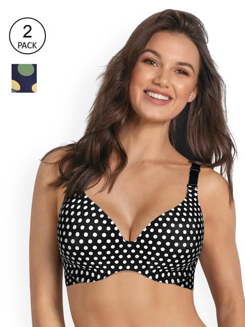 

Shyaway Women Pack of 2 Black & Blue Underwired Lightly Padded Bra shya-c2b-348-30C