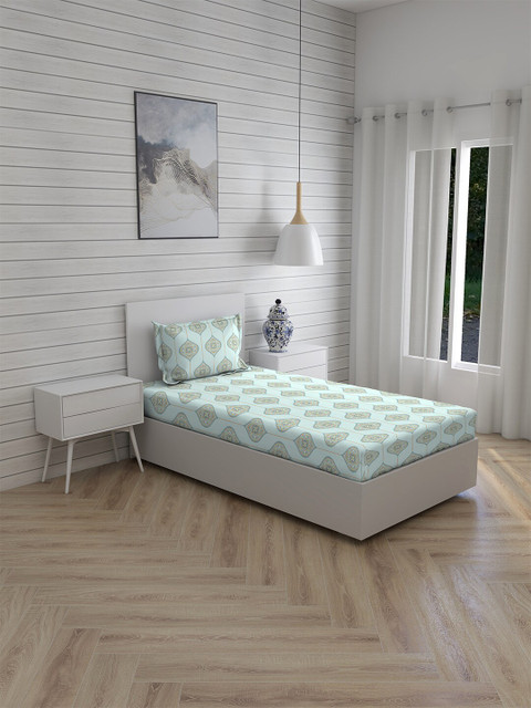 

Boutique Living India Unisex Grey 225 TC Cotton Single Bedsheet With 1 Pillow Cover