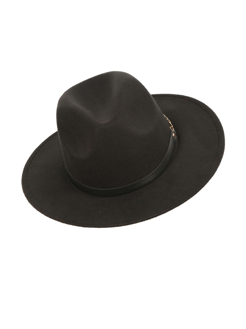 

FabSeasons Black Solid Vintage Panama Trilby Hat