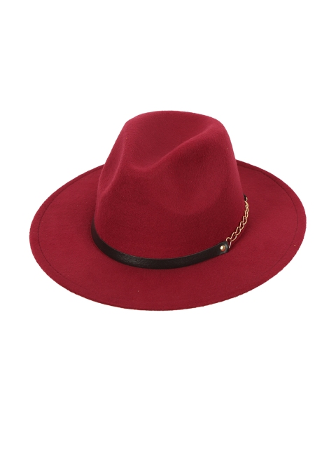 

FabSeasons Maroon Solid Vintage trilby Hat