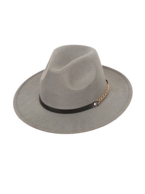 

FabSeasons Grey Solid Vintage Trilby Hat