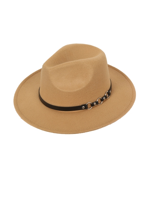 

FabSeasons Beige Solid Vintage Trilby Hat
