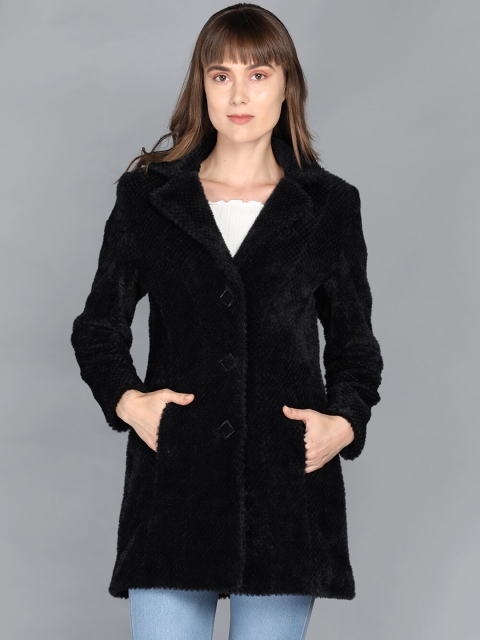 

LEBORK Women Black Solid Winter Over Coats