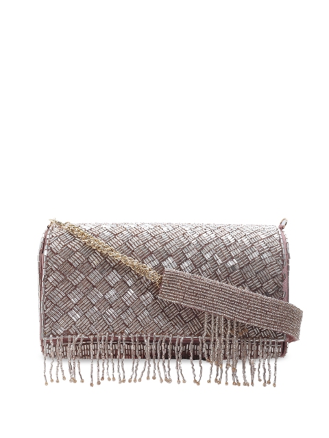 

Angeline Rose Gold Embellished Structured Sling Bag
