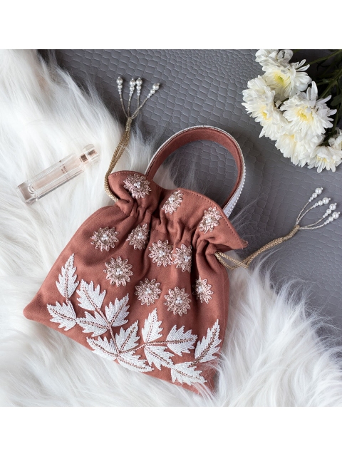 

Angeline Pink & White Embellished Potli Clutch