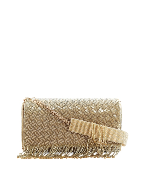 

Angeline Gold-Toned Embellished Structured Sling Bag