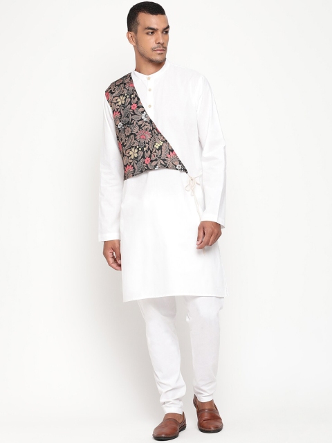 

Zotw Men White Geometric Cotton Kurta