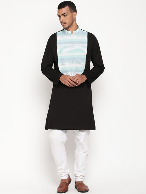 

Zotw Men Black Cotton Kurta
