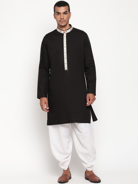 

Zotw Men Black Cotton Kurta