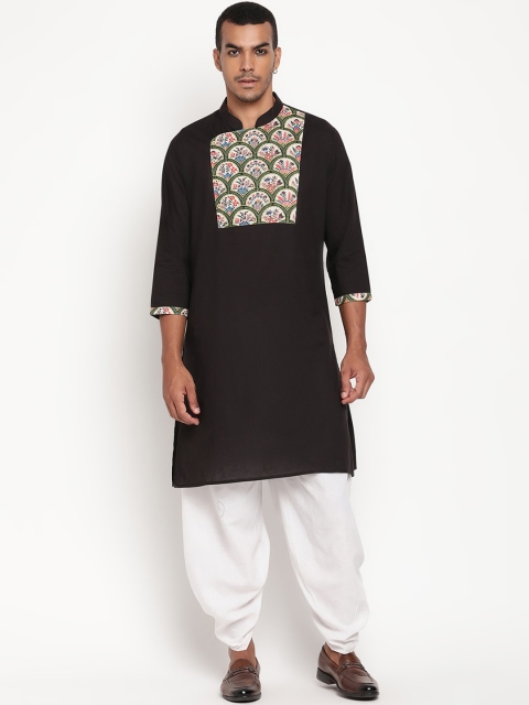 

Zotw Men Black Cotton Kurta