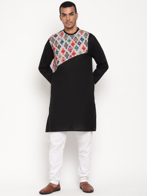 

Zotw Men Black Cotton Kurta