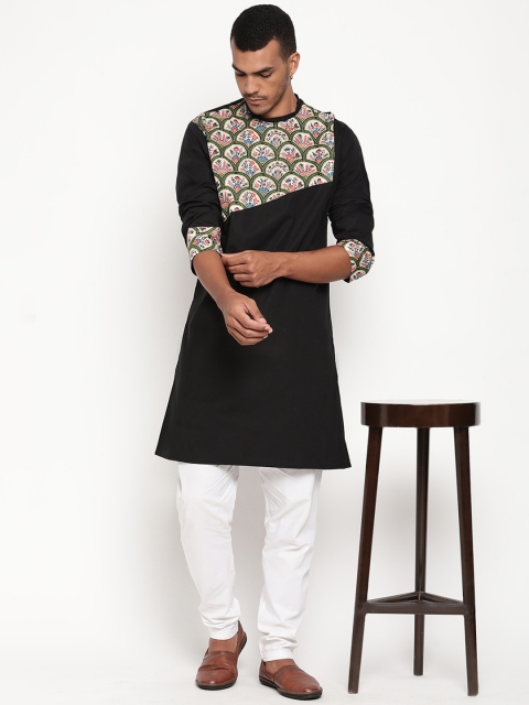 

Zotw Men Black Cotton Kurta