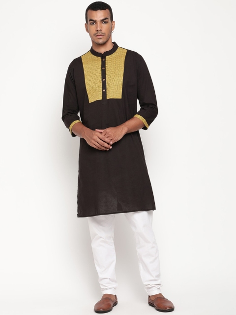 

Zotw Men Black Cotton Kurta