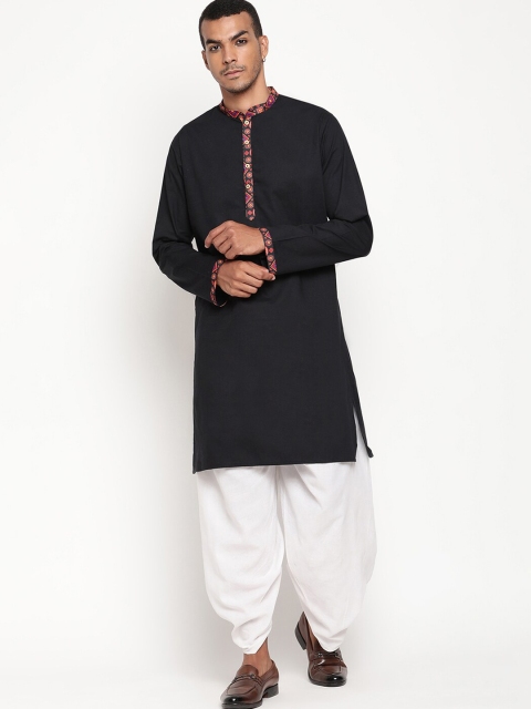 

Zotw Men Black Cotton Kurta