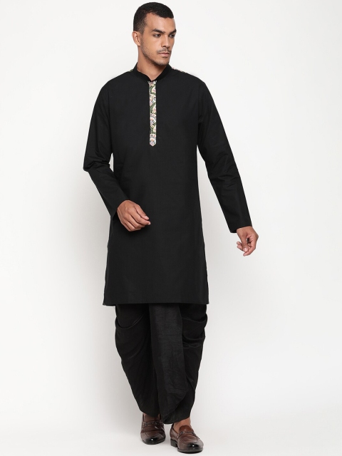 

Zotw Men Black Cotton Kurta