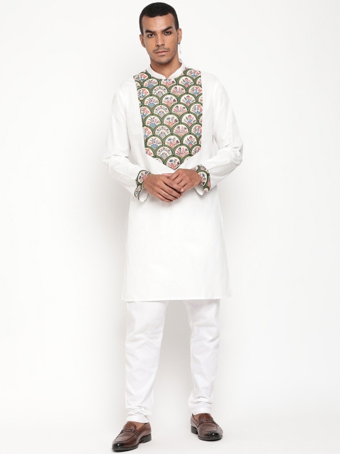 

Zotw Men White Cotton Kurta