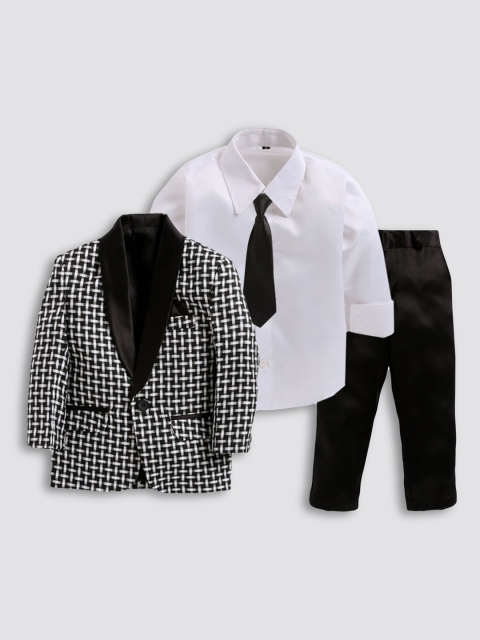 

Hopscotch Boys Black & White Printed Shirt with Trousers