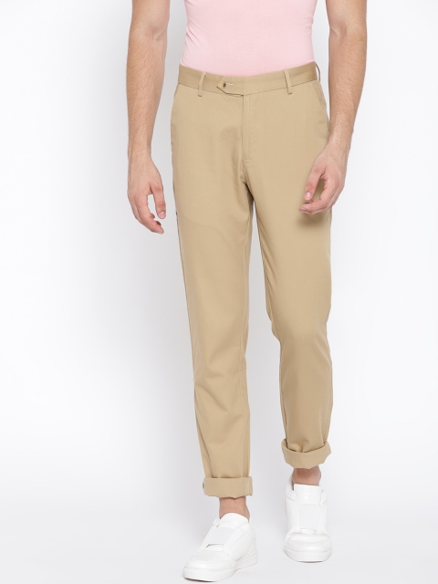 

Peter England Men Khaki Slim Fit Solid Casual Trousers