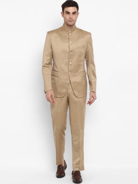 

ROYAL KURTA Men Beige Solid Bandhgala Blazer