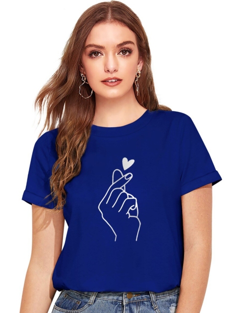 

FAVRIZ Women Turquoise Blue Printed Top